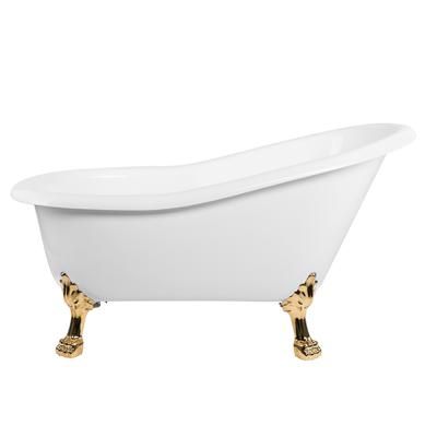 Randolph Morris Paris 54 Inch Acrylic Slipper Clawfoot Tub - No Faucet Drillings - Lion Paw Feet RMA54SL0WLPPB