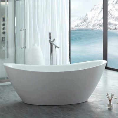 Randolph Morris Gloria 71 Inch Acrylic Double Slipper Freestanding Tub - No Faucet Drillings RMJ18-PB