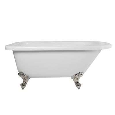 Randolph Morris Savanna 59 Inch Acrylic Classic Clawfoot Tub - No Faucet Drillings - Ball & Claw Feet RMA60RT0WRBPN