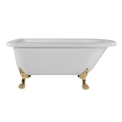 Randolph Morris Stratford 59 Inch Acrylic Classic Clawfoot Tub - Wall Faucet Drillings - Lion Paw Feet RMA60RT3WLPPB