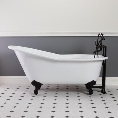 Randolph Morris Mila 67 Inch Vintage Cast Iron Slipper Clawfoot Tub - Rim Faucet Drillings RM67SL7ORB