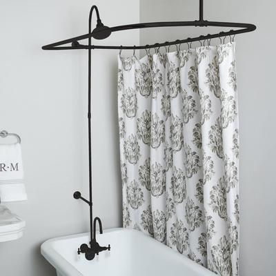 Randolph Morris 48 Inch Clawfoot Tub Shower Enclosure with Watering Can Shower Head RM403SE-48ORB