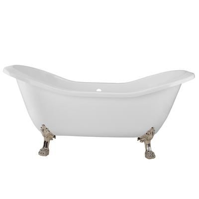 Randolph Morris Serenity 72 Inch Acrylic Double Slipper Clawfoot Tub - Rim Drillings - Lion Paw Feet RMA72DS7LPPN