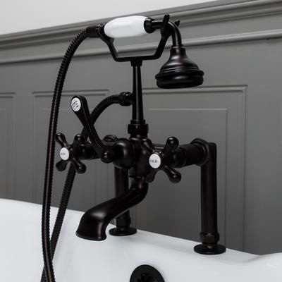 Randolph Morris Vintage Clawfoot Tub Deck Mount English Telephone Faucet With Handshower RM462ORB