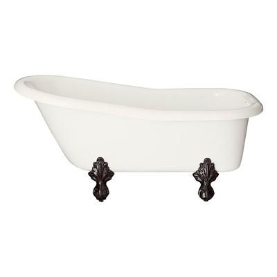 Restoria Bathtub Ambassador 60 Inch Acrylic Slipper Clawfoot Tub - No Faucet Drillings S503-O-NH