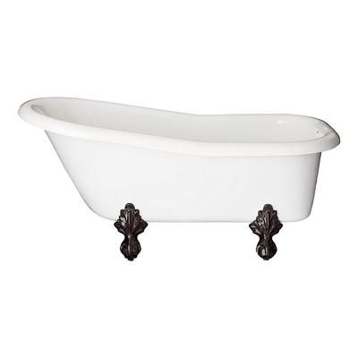 Restoria Bathtub Ambassador 60 Inch Acrylic Slipper Clawfoot Tub - No Faucet Drillings S501-O-NH