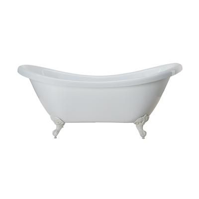 Randolph Morris Victoria 70 Inch Acrylic Double Slipper Clawfoot Tub - No Faucet Drillings - Imperial Ball & Claw Feet RMA70DS0WSIW