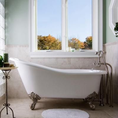 Randolph Morris Charlotte 67 Inch Cast Iron Slipper Clawfoot Tub - No Faucet Drillings LG67SL0WSIBN