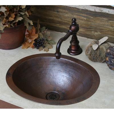 Sierra Copper Classic Collection 17 Inch Bath Sink - Antique SC-CL-17-A