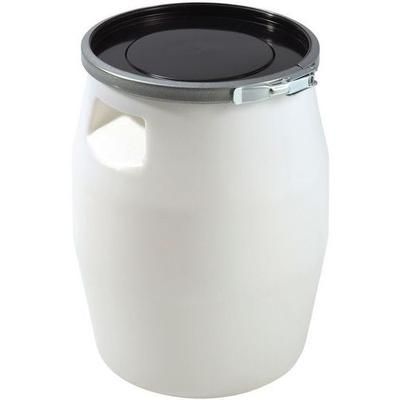 Fût 30 L Avec Genouillère Métal Et Couvercle - Blanc - Gilac