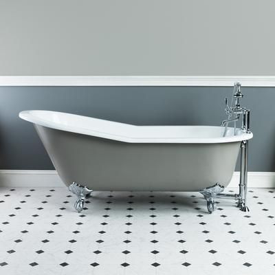 Randolph Morris Mila 67 Inch Cast Iron Slipper Clawfoot Tub - Rim Faucet Drillings RM67SL7C-ACIER