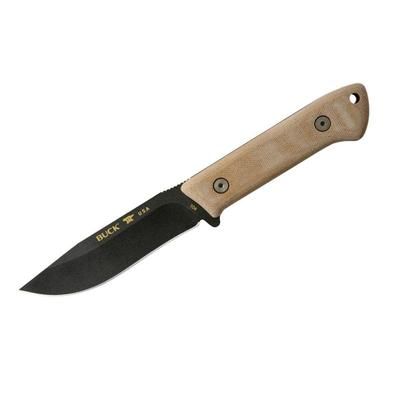 Buck Knives Compadre Camp Fixed Blade Knife 4.5in 5160 Steel Natural Canvas Micarta Handle 0104BRS1