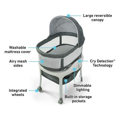 Graco Sense2Snooze Bassinet with Cry Detection Technology - Ellison