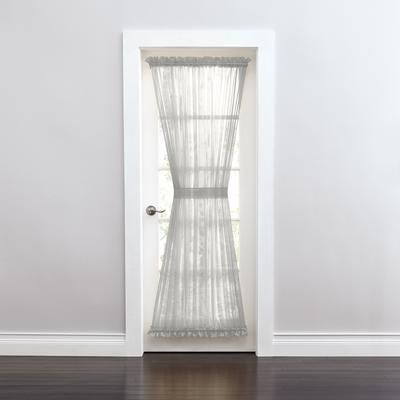Wide Width BH Studio Sheer Voile Door Panel With Tiebacks by BH Studio in Silver (Size 60" W 54" L) Window Curtain