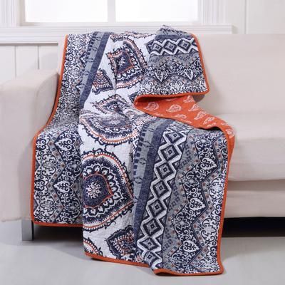 Medina Quilted Throw Blanket by Greenland Home Fashions in Saffron (Size 50" X 60")