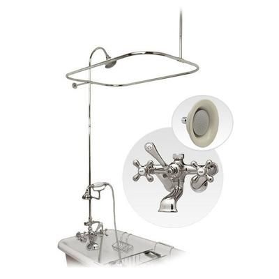 Randolph Morris 60 Inch Clawfoot Tub Wall Mount Shower Enclosure with Faucet and Sunflower Shower Head RM168S-60C