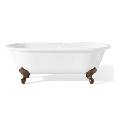 Cheviot Regal 68 Inch Double Ended Cast Iron Clawfoot Tub - Rim Faucet Drillings 2110-WW-7-AB