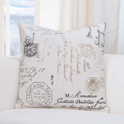 "Postscript Linen 16" Designer Throw Pillow - Siscovers POLI-P17"