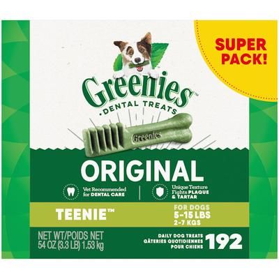 Original Teenie Natural Dog Dental Care Chews Oral Health Dog Treats, 54 oz., Count of 192