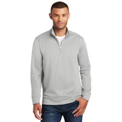 Port & Company PC590Q Performance Fleece 1/4-Zip Pullover Sweatshirt in Silver size 3XL