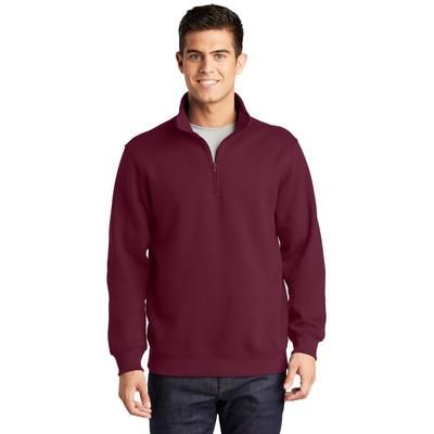 Sport-Tek ST253 1/4-Zip Sweatshirt in Maroon size Small | Polyester Blend
