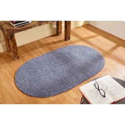 Better Trends Chenille Solid Braid Collection Reversible Indoor Area Utility Rug in Vibrant Colors, by Better Trends in Gray (Size 60X96 OVAL)