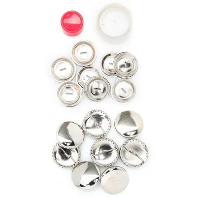 buttinette Boutons à recouvrir, argenté, dim. : 22 mm Ø, contenu : 8 pièces