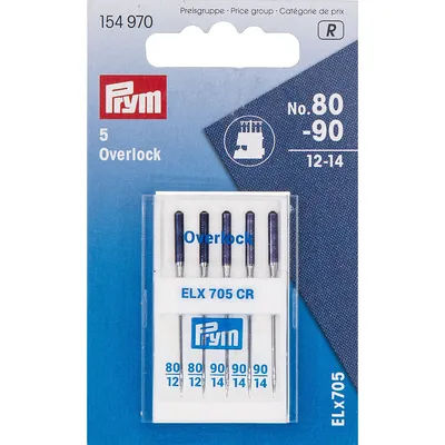 Prym Aiguilles pour surjeteuse "universel", épaisseur : 80 - 90, contenu : 5 pièces