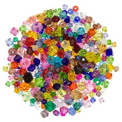 Perles en verre à facettes, multicolore, 4–8 mm Ø, 50 g
