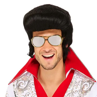 Perruque cheveux court "Rock'n'Roll", noir