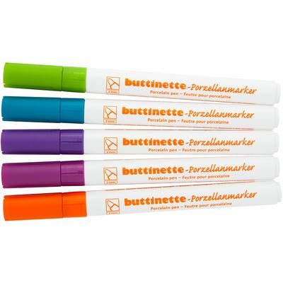 buttinette Feutres pour porcelaine "tendance", 5 feutres
