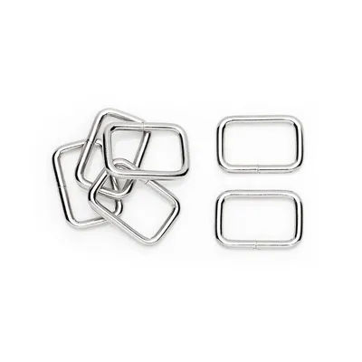 buttinette Anneaux carrés, argenté, pour sangle de 25 mm, contenu : 6 pièces