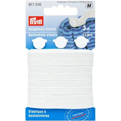 Prym Gold-Zack Ruban élastique boutonnière, largeur : 12 mm, longueur : 3 m