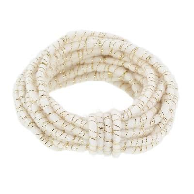 Cordelette en laine "Glimmer" avec fil métallique, beige/doré, 5 mm Ø, 5 m