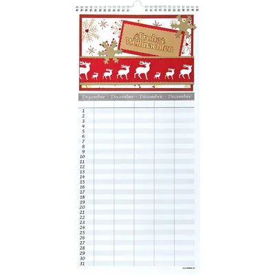 Calendrier familial, blanc, 23 x 49 cm