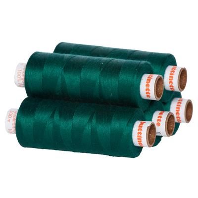 buttinette Fil à coudre universel, grosseur : 100, lot de 5 bobines, pétrole