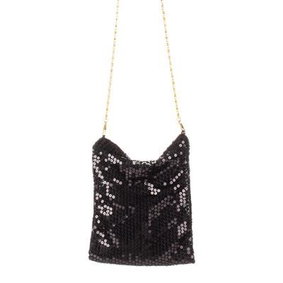 Sac à main à paillettes, noir