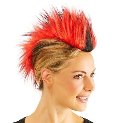 Crête de punk, rouge/noir