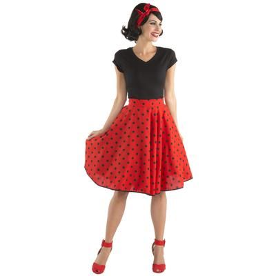 Jupe Rock'n'Roll, rouge/noir
