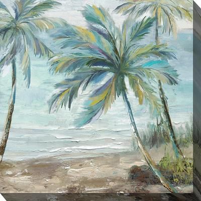 COASTAL PALM 2 OUTDOOR ART 24X24 by West of the Wind in Multi