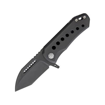 EOS Orca S Framelock DLC Folding Knife 3in Black Dlc Coated Cpm S35Vn SS Modified Tanto Blade Black Dlc Coated Titanium Handle Pocket Clip EOS001