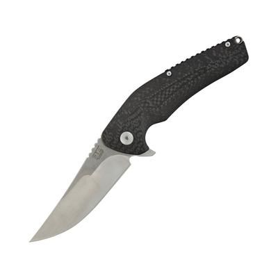 ETE JB Linerlock G10 Folding Knife 3.75in Satin D2 Tool Steel Blade Black 3D Machined G10 Handle Pocket Clip 6.3Oz Designed By Jason Brous ETEK1702