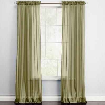 BH Studio Sheer Voile Rod-Pocket Panels -Set of 2 by BH Studio in Sage (Size 120"W 63" L) Window Curtains