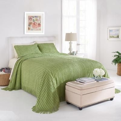 Chenille 100% Cotton Bedspread by BrylaneHome in Sage (Size KING)
