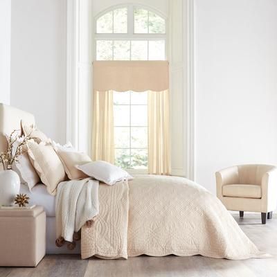 100% Cotton Florence Oversized Bedspread by BrylaneHome in Oatmeal (Size KING)