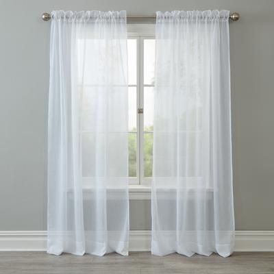 Wide Width BH Studio Crushed Voile Rod-Pocket Panel by BH Studio in White (Size 51" W 72" L) Window Curtain