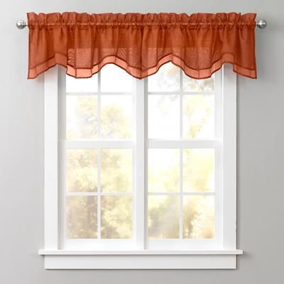 BH Studio Sheer Voile Layered Valance by BH Studio in Autumn Leaves Window Curtain