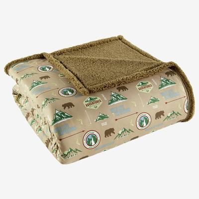 Micro Flannel® Reverse to Sherpa Blanket by Shavel Home Products in Camping (Size FL/QUE)