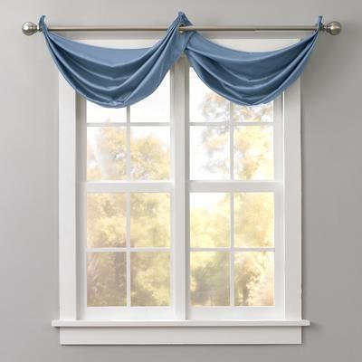 BH Studio Room-Darkening Waterfall Grommet Valance by BH Studio in Smoke Blue Window Curtain