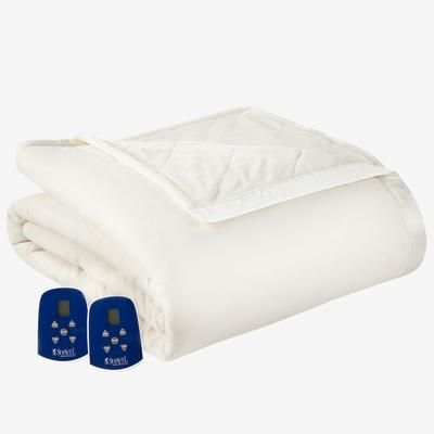 Micro Flannel® Reverse to Ultra Velvet® Electric Blanket by Shavel Home Products in Vanilla (Size KING)